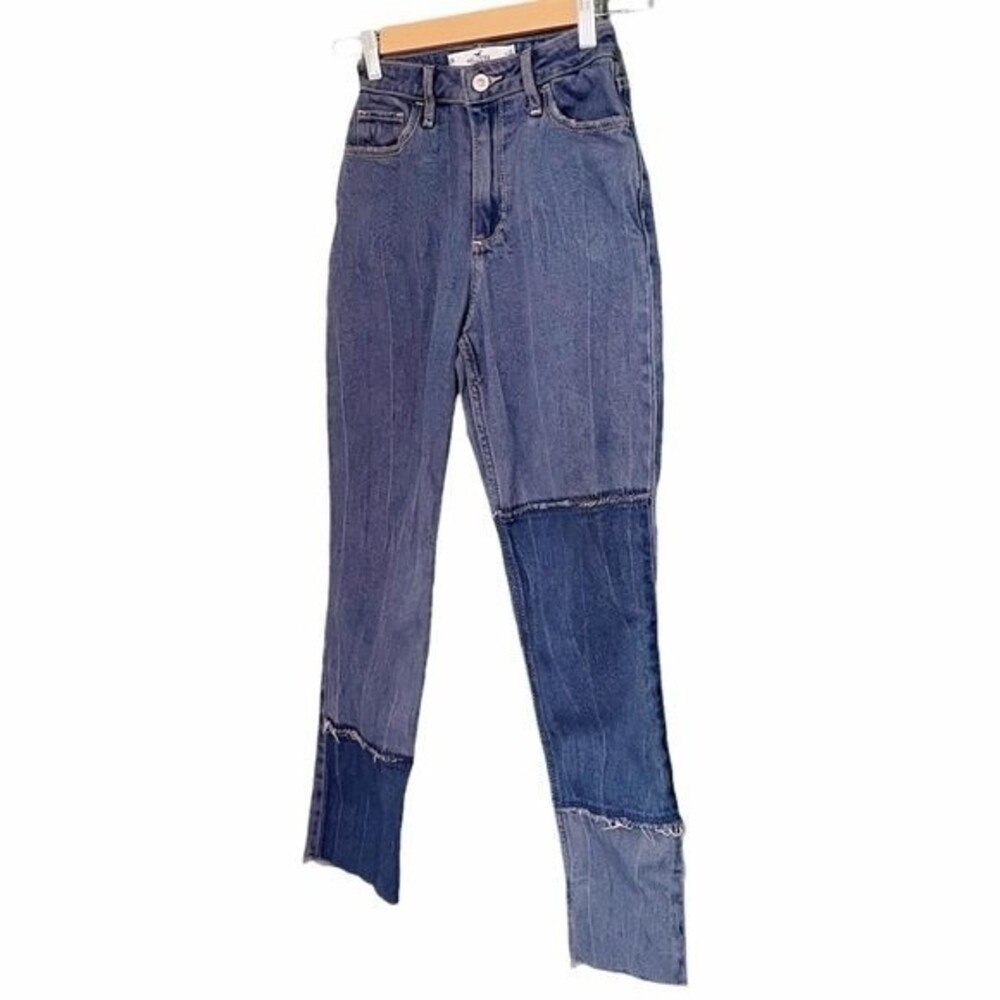 Hollister Y2K Jeans Curvy High Rise Mom Jean Medium Blue Patch Women’s Size 23 - Picture 5 of 11